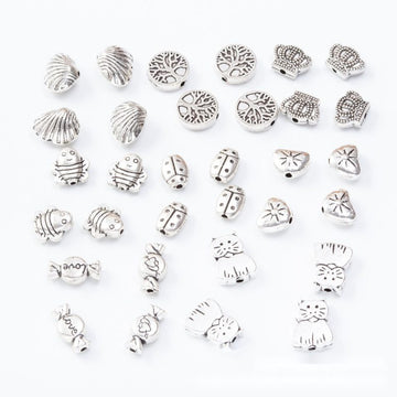 Assorted Novelty Bead in 6 Finishes for Jewelry Making