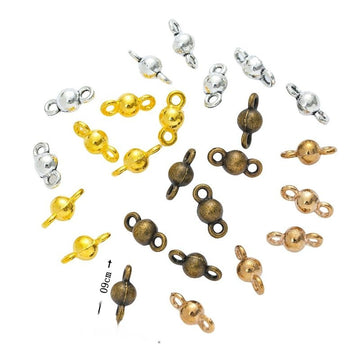 Round Bead Connector in 4 Metal Finishes for Jewelry Making