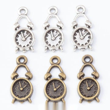 Alarm Clock Metal Charm 2 Finish Options Craft Supply
