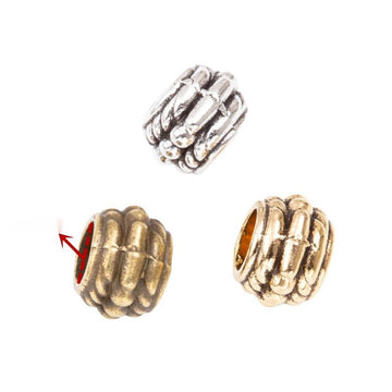 Braided Barrel Large Hole Bead in 3 Pictured Finishes for Jewelry Making