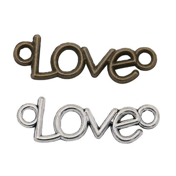 Love Word Connector Alloy Jewelry Making Component in 2 Finish Options