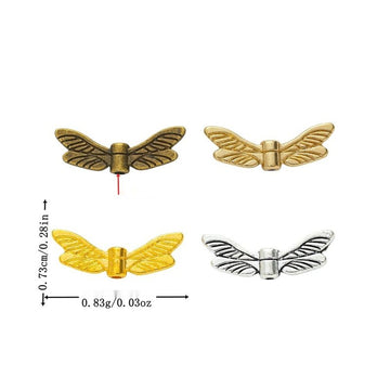 Feathered Wing Spacer Bead In Assorted Metal Finishes For Jewelry Crafts