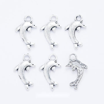 Leaping Dolphin Detailed Metal Charm in 1 Finish for Crafting