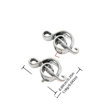 Vintage Style Metal Treble Clef Large Hole Bead in 1 Metal Finish