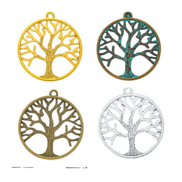 Round Tree Of Life Pendants In Four Vintage Finishes