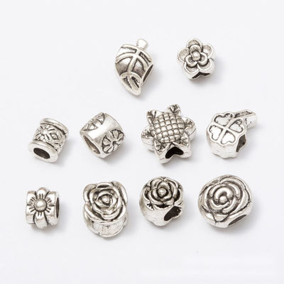 Overview of floral beads in the available designs and finishes