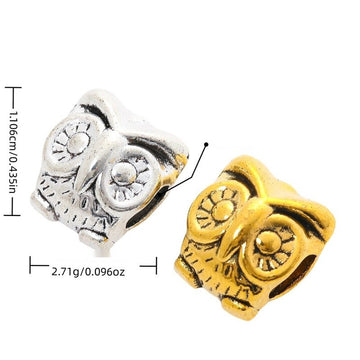 Owl Slider Bead in 2 Metal Finishes for Jewelry Making