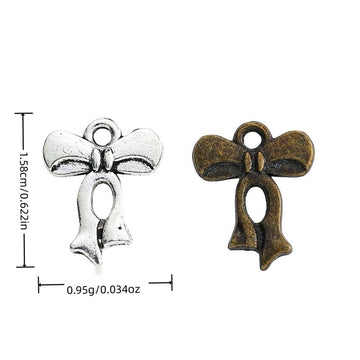 Long-Tail Bow Metal Charm in 2 Pictured Finishes Jewelry