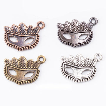 Vintage Filigree Masquerade Mask Charms in Multiple Finishes for Jewelry Making