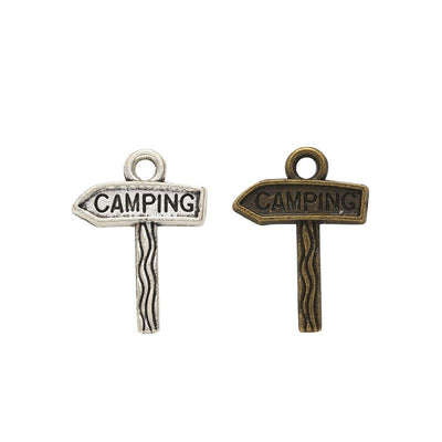 Camping Signpost Charm pictured option assortment on a white background
