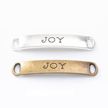 JOY Word Curved Bar Connectors in Two Antique Finishes