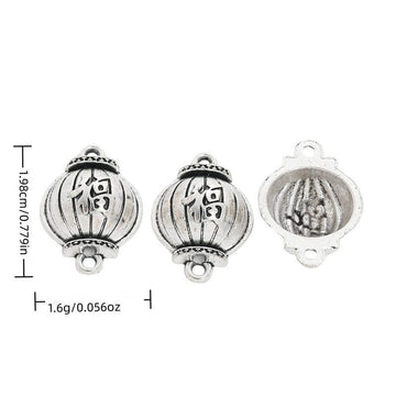 Round Lantern Vintage Metal Charm Pendant for Jewelry Making