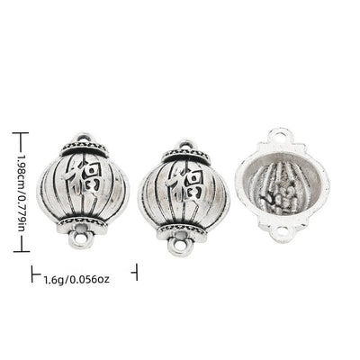 Round Lantern metal charm displaying front and reverse sides