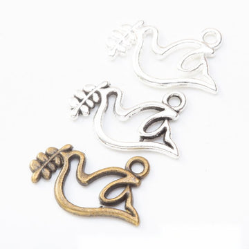 Openwork Dove Charm in Multiple Metal Finishes for Jewelry Making