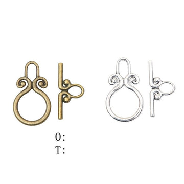 Scroll Ring Toggle Clasp in 2 Metal Finishes for Jewelry Making