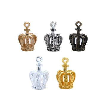 Hollow Crown-Shaped Metal Charm Pendants in 5 Finishes