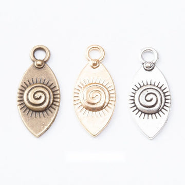 Spiral Eye Teardrop Charm Metal Jewelry Making Pieces