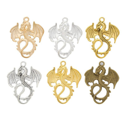 Group view of curled dragon styles on a white background