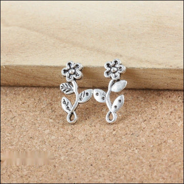 Flower Stem Connector Alloy Jewelry Making Component in 1 Finish Option