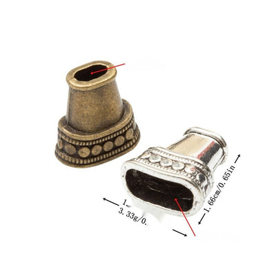 Grouped front views of decorative bead caps