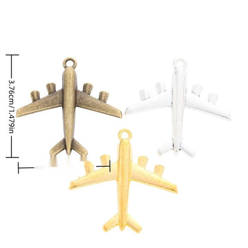Airplane Charm in Three Metal Finishes for Jewelry Making