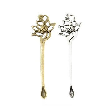 Vintage Floral Ear Spoon Charms in Multiple Finishes for Jewelry Making