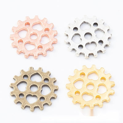 Openwork Gear metal component, front grouping showing the available finishes.