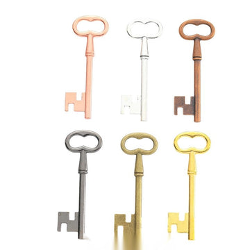 6-Finish Skeleton Key Metal Jewelry Components for Crafts