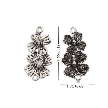 Double Flower Connector Jewelry Making Component In 1 Finish Option