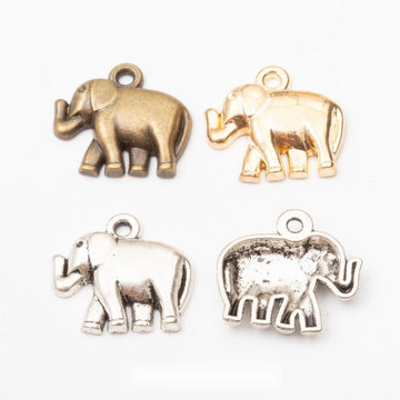 3-Finish Raised Elephant Metal Jewelry Components for Crafts