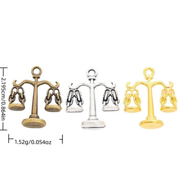 Balance Scale Charm Pendants in Three Antique Finishes