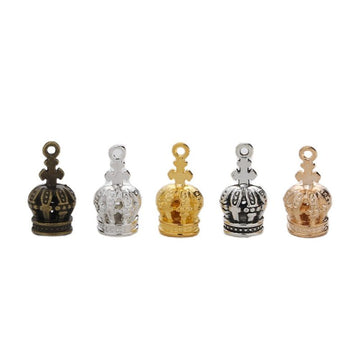 5-Finish Ornate Crown Metal Jewelry Components for Crafts