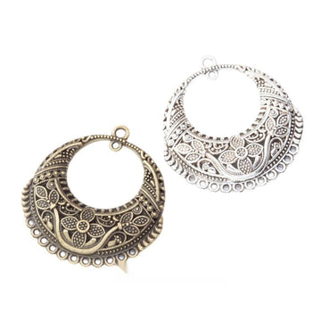 Filigree Crescent Multi Loop Connector Metal Jewelry Making Pieces