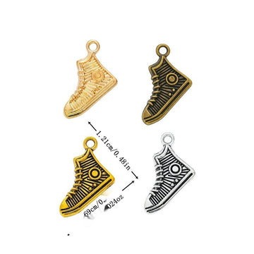 High Top Sneaker Charms In Four Vintage Metal Finishes