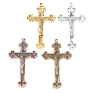 Ornate Cross Charm In 4 Metal Finishes For Jewelry Making