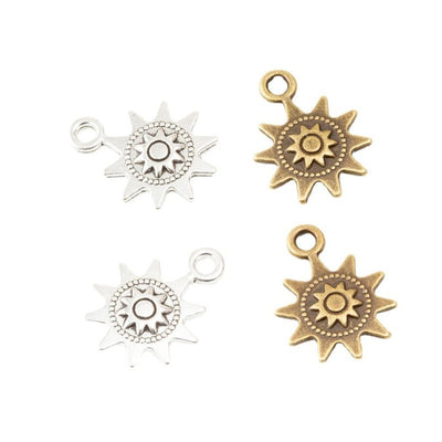 Sun Face Metal Charms grouped product view on a white background