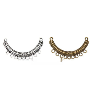 Curved Beaded Chandelier Connector in Two Antique Finishes