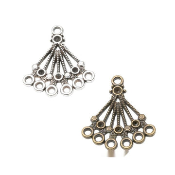 Vintage Seven Loop Fan Connectors in Multiple Finishes for Jewelry Making