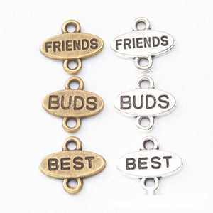 FRIENDS BUDS BEST Oval Metal Connector Charms Jewelry Component