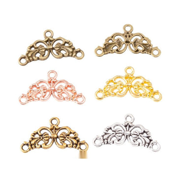 Floral Three Loop Connectors in 5 Metal Finish Options
