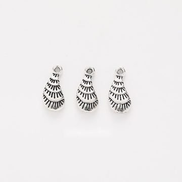 Ridged Fan Shell Detailed Metal Charm in 1 Finish for Crafting