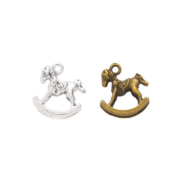 Rocking Horse Charm in 2 Metal Finishes for Jewelry Making