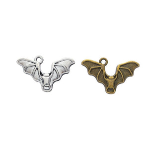 Small Curved Bat Charm Metal Pendant for Jewelry Making