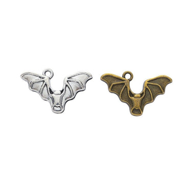 Small Curved Bat Charm Metal Pendant for Jewelry Making