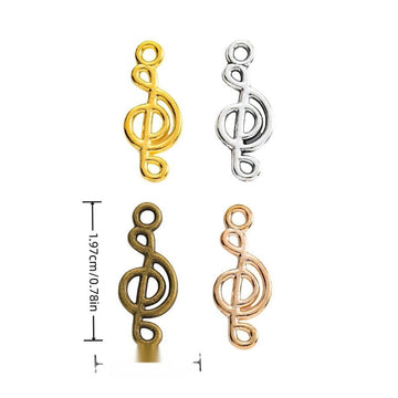 Treble Clef Charm in 4 Metal Finishes for Jewelry Making
