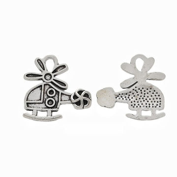 Cartoon Airplane Vintage Metal Charm Pendant for Jewelry Making