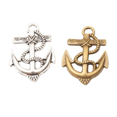 Rope Anchor Charm grouped finish options on a white background
