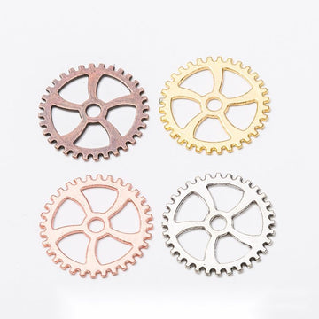 Five Spoke Gear Metal Charms in Five Finishes for Jewelry Making