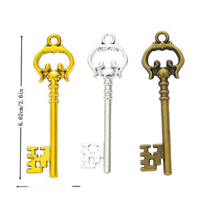 Ornate Skeleton Key Charm in Three Metal Finishes Jewelry Making Component