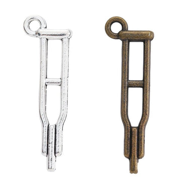 Medical Tuning Fork Metal Charm in Two Antique Finishes